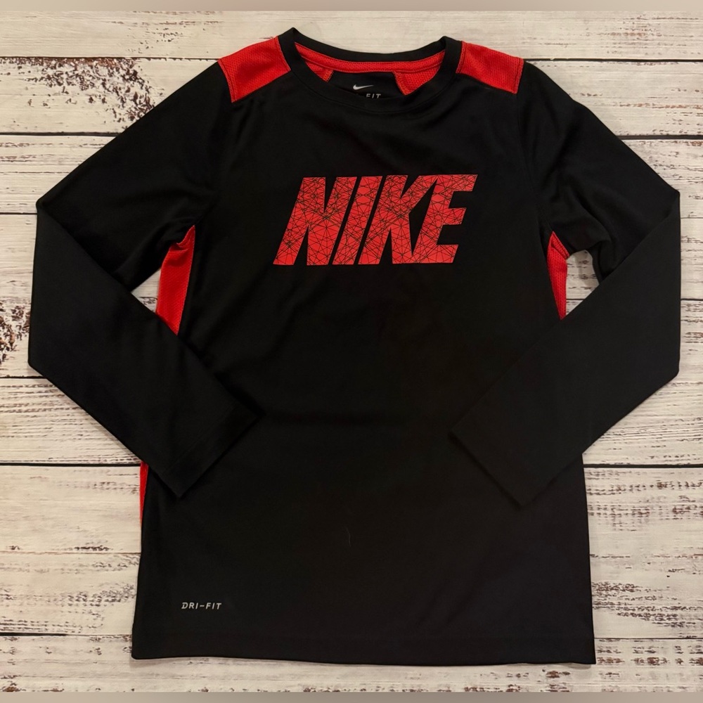 Nike Red Black Dri-fit Long Sleeve T-shirt YSM 8
